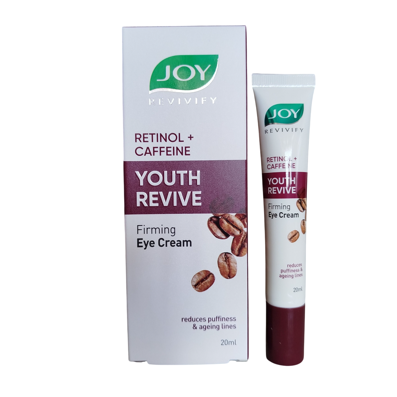 Joy Retinol + Caffeine Youth Revive Firming Eye Cream. Moisturizes, Remove Eye Bags, Fine Lines, Eye Wrinkles, Prevent skin sagginess, Reduces Puffiness and Ageing Lines.