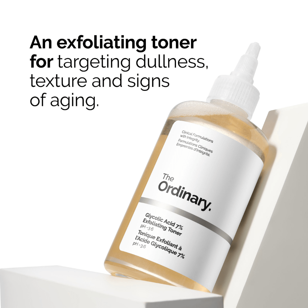 The Ordinary Glycolic Acid 7% Toning Solution. An exfoliating toner for targeting dullness, texture and signs of aging.