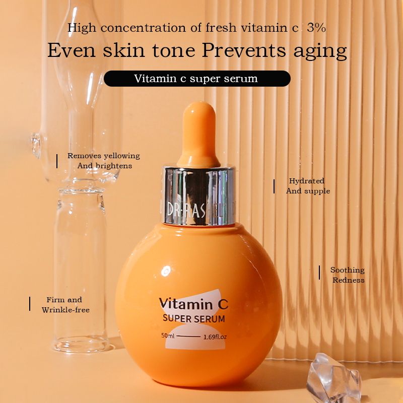 Dr Rashel Vitamin C Super Serum. Moisturizes, Evens the skin tone, Brightens, Prevents skin Aging, Fades Dark Spots, Hyperpigmentations, Wrinkles, Smooths Fine Lines, Shines, Revives, Firms & Soothes