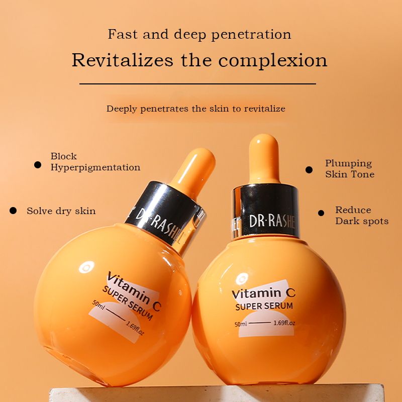 Dr Rashel Vitamin C Super Serum. Moisturizes, Evens the skin tone, Brightens, Prevents skin Aging, Fades Dark Spots, Hyperpigmentations, Wrinkles, Smooths Fine Lines, Shines, Revives, Firms & Soothes
