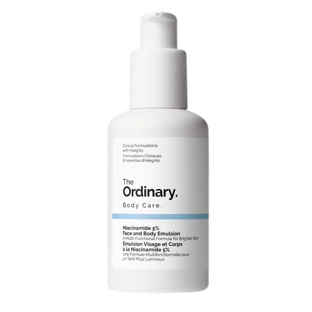 The Ordinary Niacinamide 5% Face and Body Emulsion. Fade the look of Dark spots on the face & body, Brightens, Hydrates, Evens the skin Tone, Improve skin texture, Smooths & Strengthen skin barrier