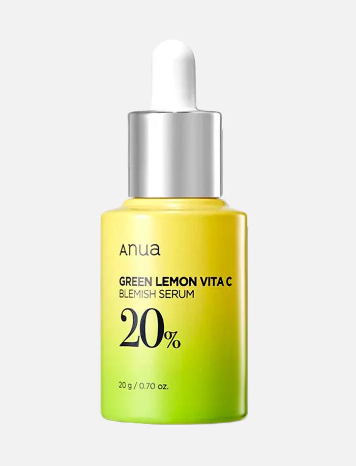 Anua Green Lemon Vita C Blemish Serum with Vitamin C. Brightens, Removes Dark Spots, Discolorations, Wrinkles, Fine Lines, Fades Hyperpigmentations, Moisturizes, Smooths, Makes skin Radiant & Even