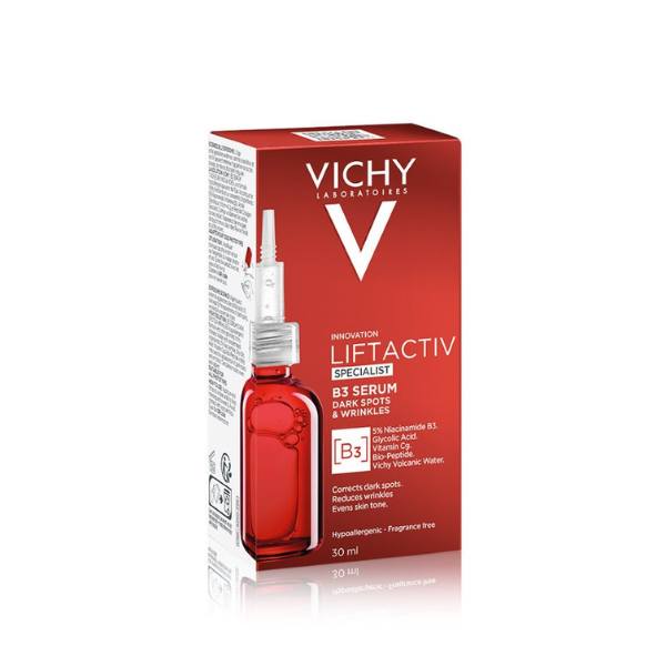 Vichy Niacinamide(B3), TXA & Glycolic Acid Face Serum for Dark Spots & Wrinkles. Removes Dark Spots, Wrinkles, Evens the skin Tone, Exfoliates, Fades Hyperpigmentations, Moisturizes and Unifies.