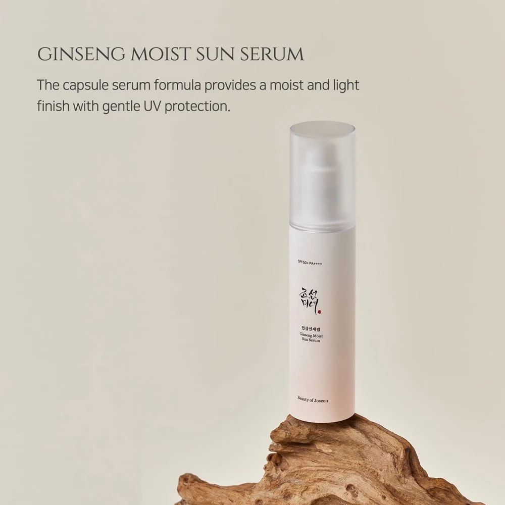 Beauty Of Joseon Ginseng Moist Sun Serum Sunscreen with Niacinamide SPF 50+. Offers High Sun Protection against UVA and UVB rays, Prevent sun damage & Premature aging, Fades Hyperpigmentaion & Hydrate