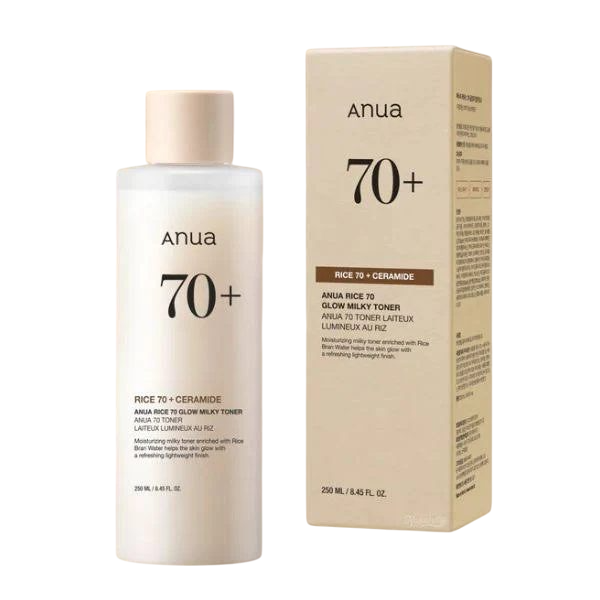 Anua Rice 70 Glow Milky Toner with Niacinamide. Brightens, Evens the skin tone, Smoothens, Moisturizes,Gives a Glowing Glass Skin, Clarifies, Reduce excess oil & sebum and Promotes a radiant look