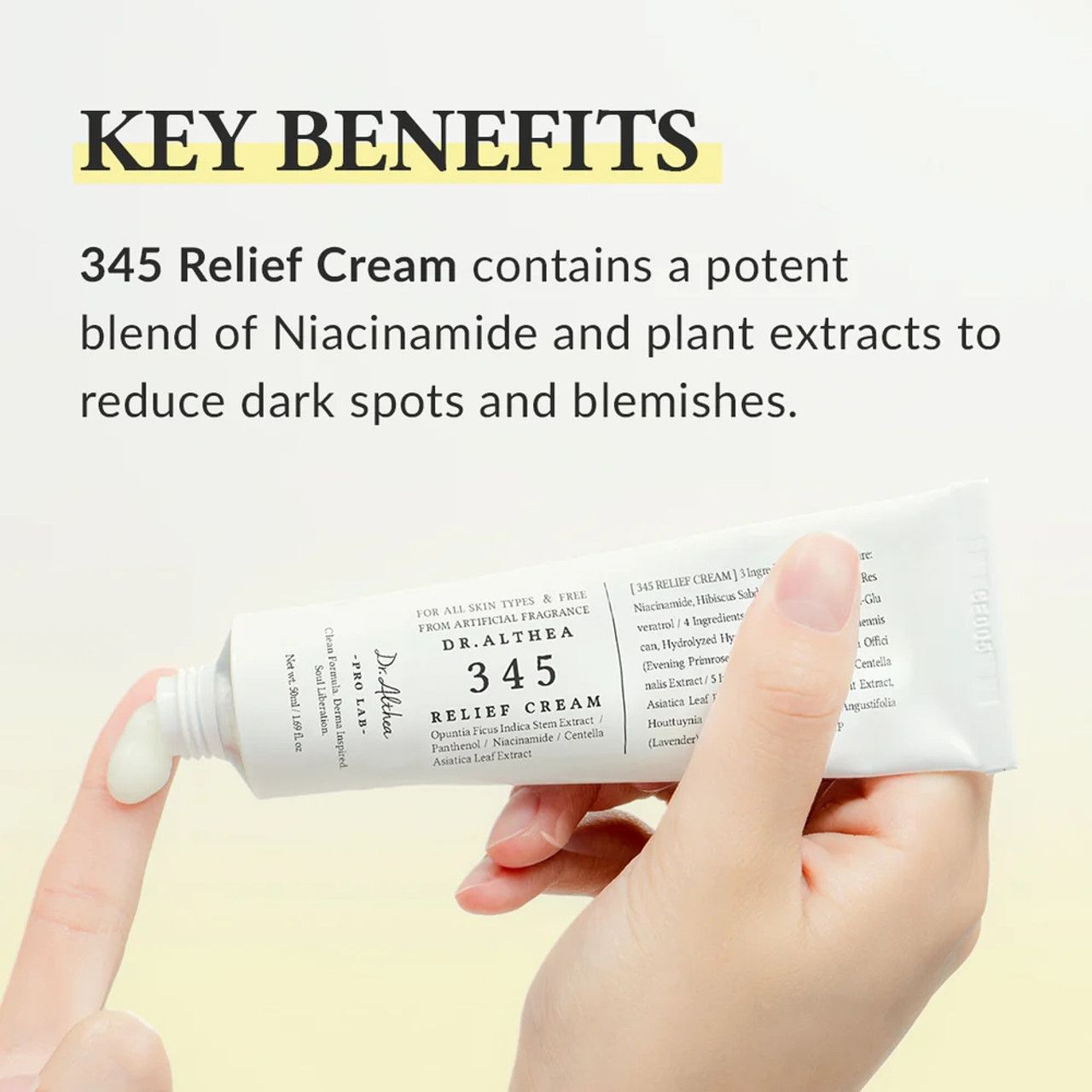 DR ALTHEA 345 Relief Cream with Opuntia Ficus & Niacinamide. Moisturizes, Removes Dark Spots, Blemishes, Post Acne Mark, Even the skin tone, Soothes Redness & Irritation & Regulates oil production