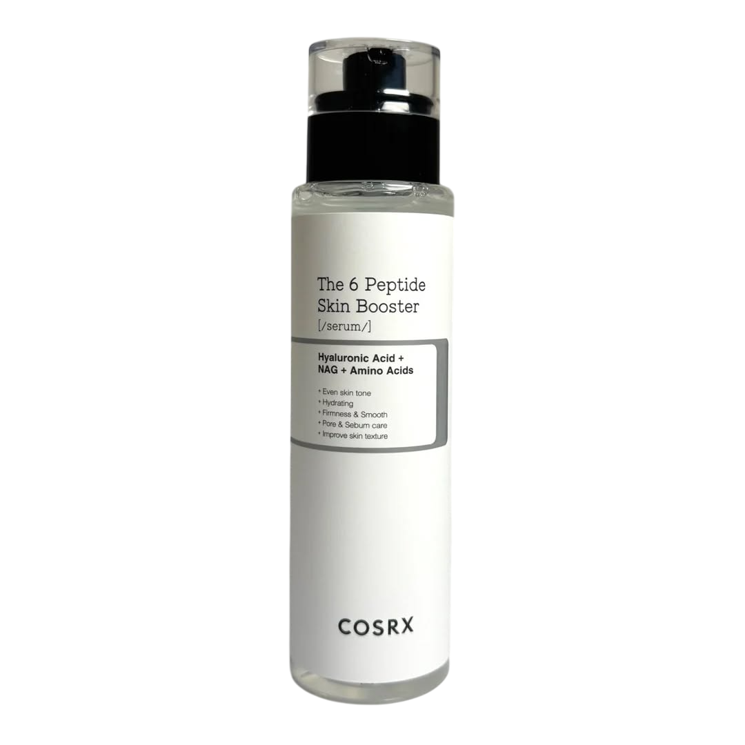 Cosrx The 6 Peptide Skin Booster Serum with Niacinamide. Moisturizes, Unclogs Pores, Smooth Wrinkles, Fine Lines, Firms, Soothes, Evens, Brightens, Clarifies, Reduce Pigmentation, Breakouts & Acne.