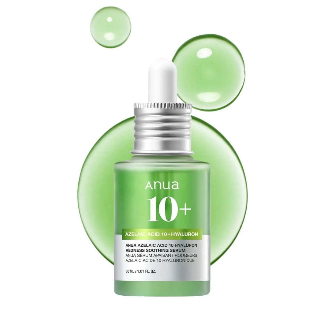 Anua 10+ Azelaic Acid 10 + Hyaluron Serum. Hydrates, Treats & Calms Acne, Rosacea, Soothes Redness & Irritations, Fades Acne Marks, Hyperpigmentations, Spots, Smooths, Soften, Evens skin tone & Glows