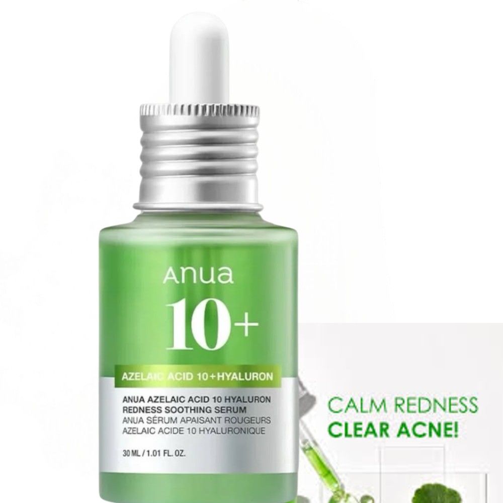Anua 10+ Azelaic Acid 10 + Hyaluron Serum. Hydrates, Treats & Calms Acne, Rosacea, Soothes Redness & Irritations, Fades Acne Marks, Hyperpigmentations, Spots, Smooths, Soften, Evens skin tone & Glows