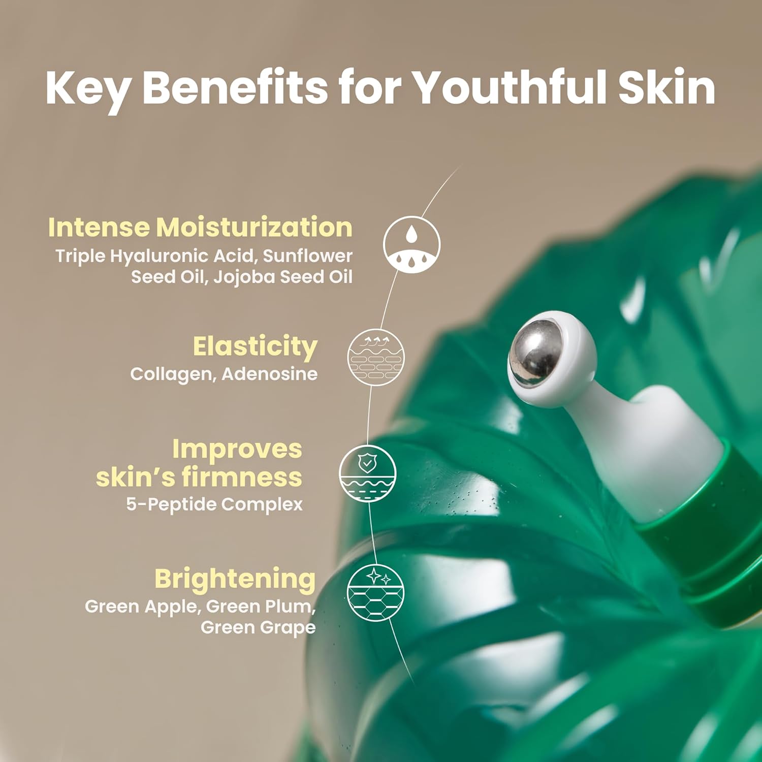 Axis Y Vegan Collagen Eye Serum. Moisturizes, Removes under-eye sagging, swelling, dark circles, eye wrinkles, puffiness, eye bags, brightens, smooths, softens and firms the eye area