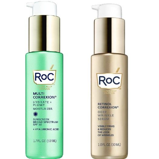Roc Hydrate + Plump Moisturizer Lotion With SPF 30 Sunscreen + Retinol Correction Face Serum. Moisturizes, Offers UV-Rays Sun Protection, Visibly Firms, Remove Deep Wrinkles, Make Skin Young...