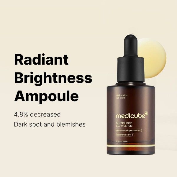 Medicube Glutathione Glow Serum with Niacinamide. Moisturizes, Brightens, Removes Dark Spots, Pigmentations, Blemishes, Smooths, Clarifies, Firms, lift crow's feet, smile lines & forehead wrinkles