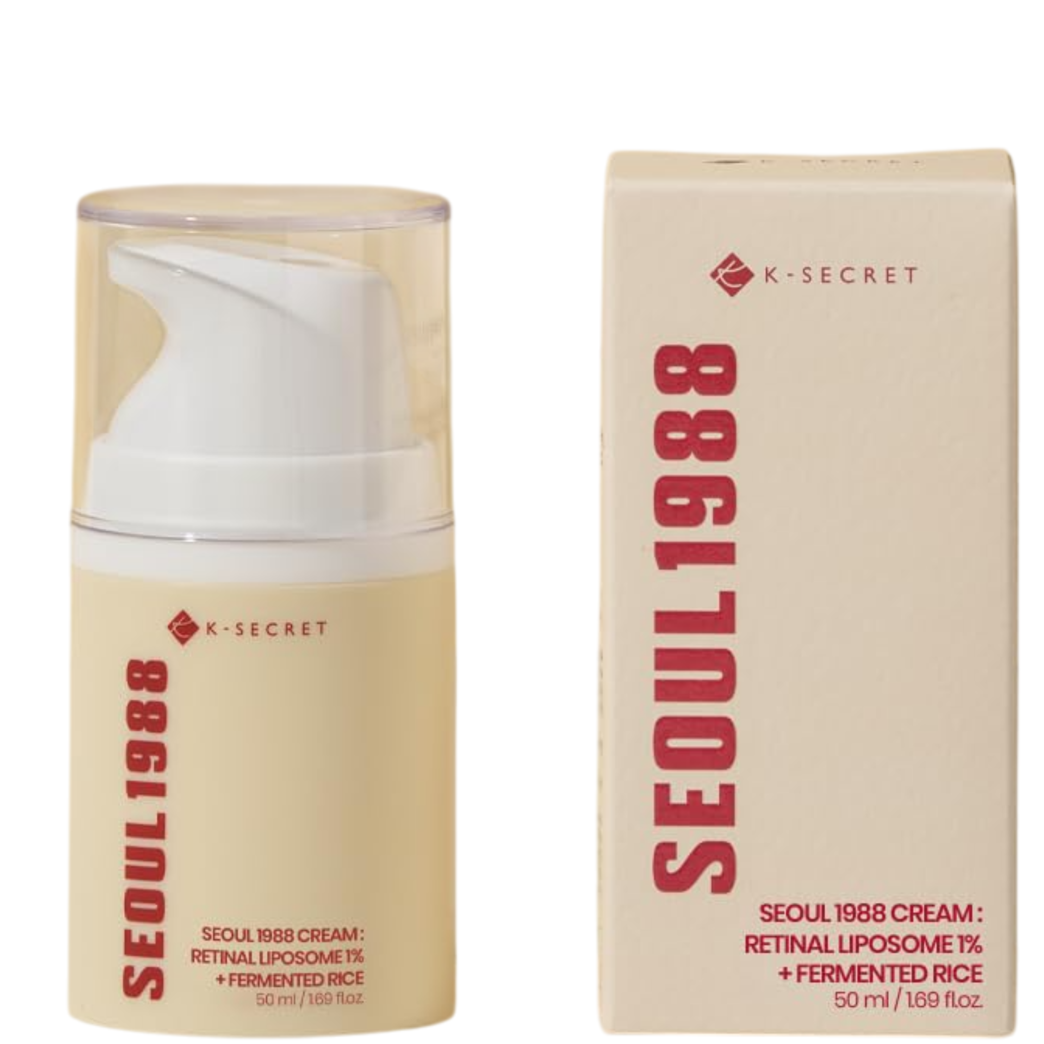 K Secret SEOUL 1988 Face Cream with Retinal Liposome 1% + Fermented Rice. Hydrates, Glows, Brightens, Removes Wrinkles, Pigmentation, Dark Spots, Fine Lines, Minimizes Pores, Smooth, Soften, Evens...