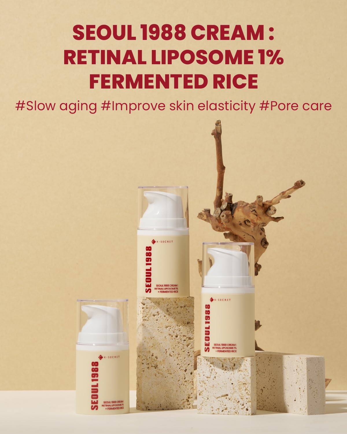 K Secret SEOUL 1988 Face Cream with Retinal Liposome 1% + Fermented Rice. Hydrates, Glows, Brightens, Removes Wrinkles, Pigmentation, Dark Spots, Fine Lines, Minimizes Pores, Smooth, Soften, Evens...
