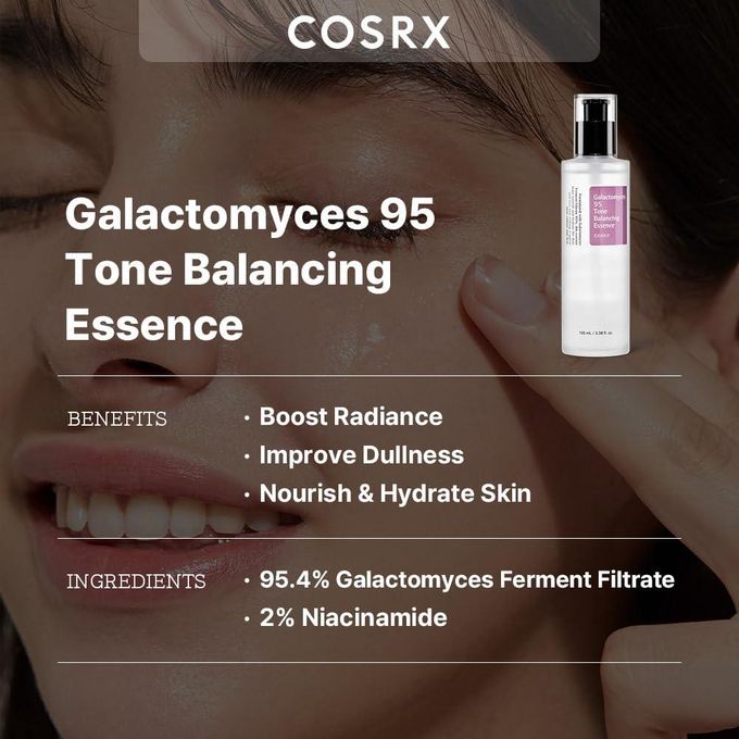 Cosrx Galactomyces & Niacinamide Tone Balancing Essence Serum. Deeply  Moisturizes. Brighten Dull Skin, Glows, Smooths, Evens The Skin Tone, Make Clear, Firms, Boost Radiance & Reduce Dark Circles