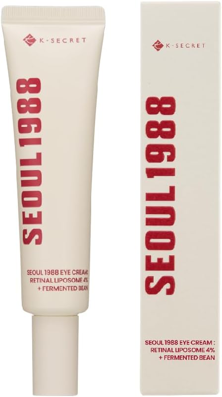 K-Secret SEOUL 1988 RETINAL Eye Cream with Retinal Liposome 4% & Fermented Bean. Moisturizes, Brightens, Removes Dark Circles, eye wrinkles, Eye Spots & pigmentation, Eye puffiness, fine lines & Firms