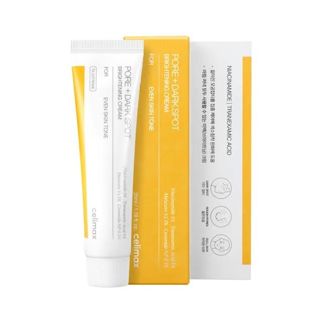 Celimax Pore + Dark Spot Brightening Face Cream with Niacinamide, TXA & Melazero V2. Moisturizes, Brightens, Glows, Removes Dark Spots, Post acne marks, Blemishes, Hyperpigmentation, Minimizes pores..