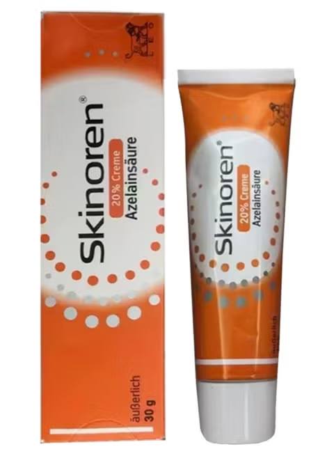 Skinoren 20% Azelaic Acid Cream for Acne. Treats Acne (blackheads, whiteheads, pimples), Fades post-acne marks & hyperpigmentation, reduce inflammation & redness and Unclogs Pores