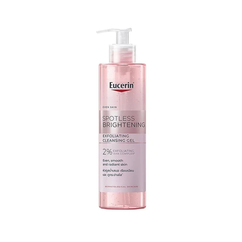 Eucerin Spotless Brightening Exfoliating Cleansing Gel with AHA, Lactic acid & Glycolic Acid. Exfoliates, Reduce Dark Spots, Wrinkles, Fine Lines, Deeply Cleanses, Smooths, Moisturizes, Brightens...