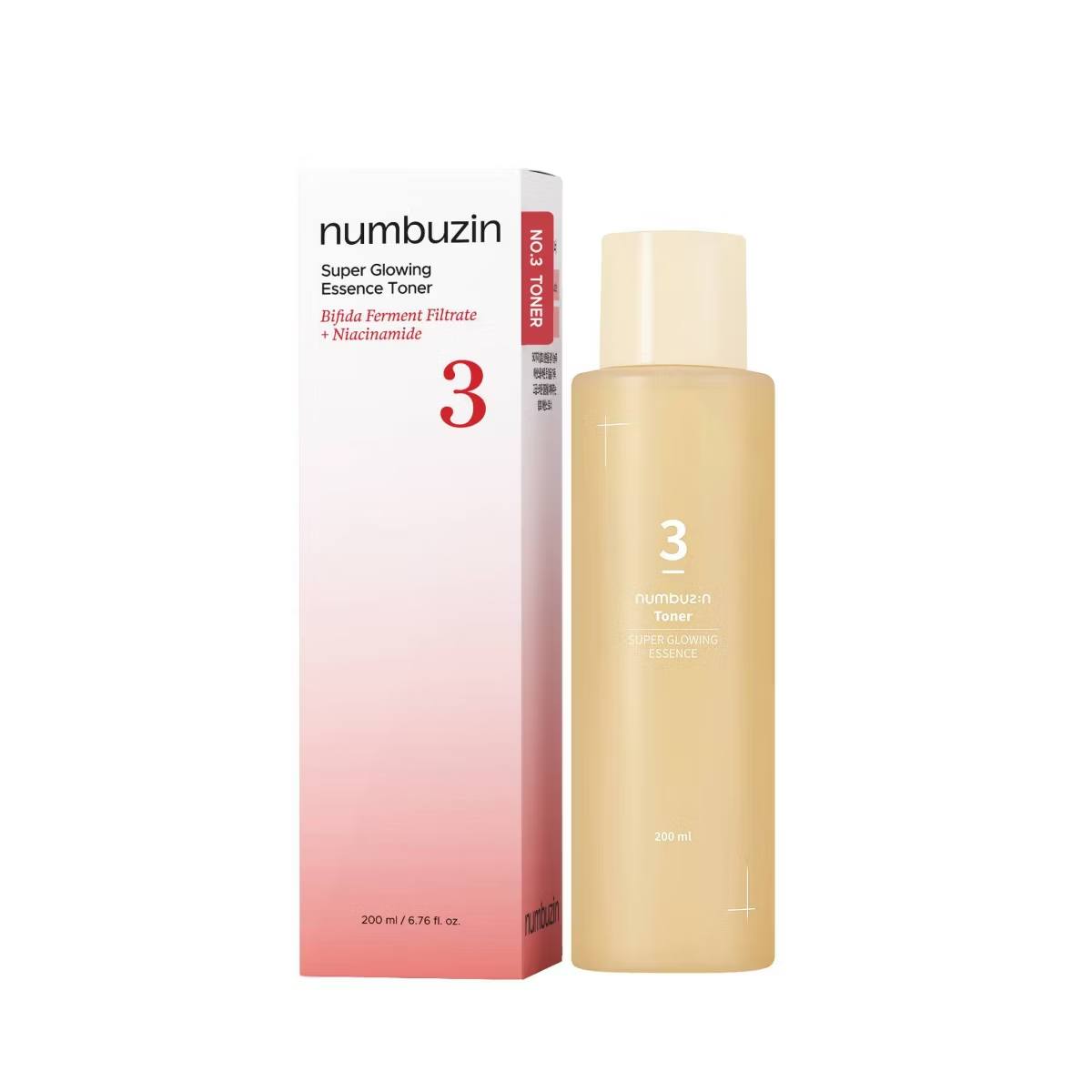 Numbuzin No. 3 Super Glowing Essence Toner with Niacinamide. Brightens & Firm the skin, Hydrates, Nourishes, Glows, Restore elasticity, Removes wrinkles, Fine Lines, Give a glowy, radiant skin, Smooth