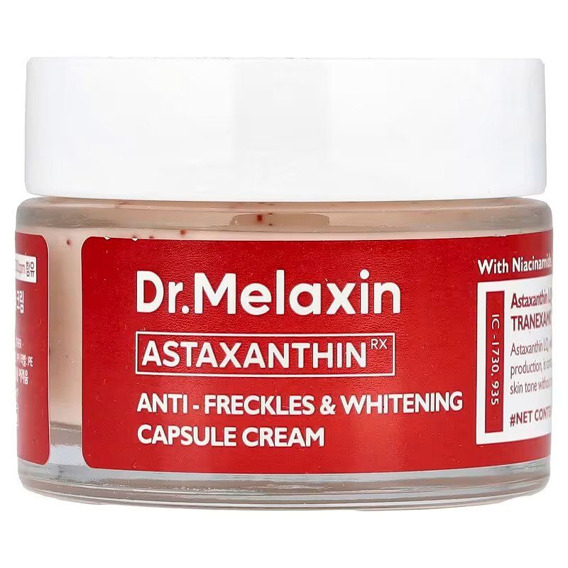 Dr Melaxin Astaxanthin Anti-Freckles Capsule Cream with Niacinamide, Vitamin C, Glutathione & TXA. Removes Dark Spots, Freckles, Pigmentations, Wrinkles, Brightens, Glows, Evens, Smooths, Moisturizes