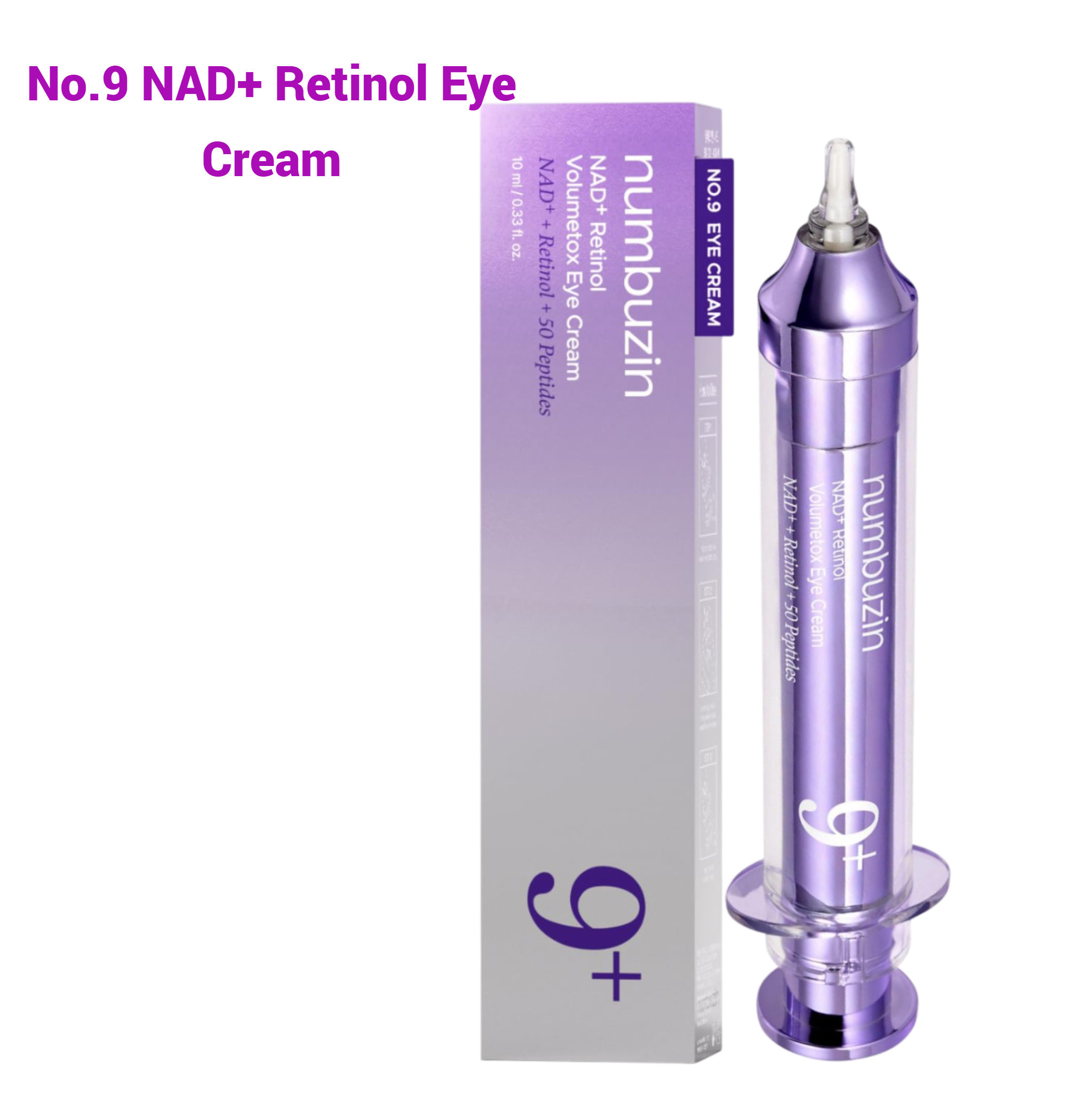 Numbuzin No.9 NAD+ Retinol Volumetox Eye Cream with Niacinamide. Firms & Smooths eye Wrinkles & Fine Lines, Hydrates, Removes dark Circles, Eye Puffiness, Brighten dark area, Nourishes & Strengthens