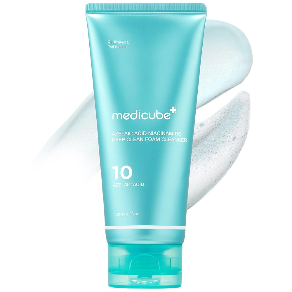 Medicube 10% Azelaic Acid Niacinamide Deep Clean Foam Cleanser with Niacinamide & Glutathione. Deeply cleanses, Clears Acne, Controls Sebum, Give a glass glow, Unclog pores, Soothes, Smooths & Hydrate