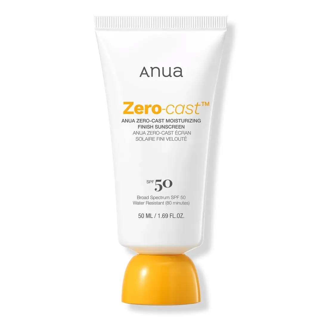 Anua Zero Cast Moisturizing Sunscreen SPF 50. Moisturizes, Shield your skin from harmful UV rays without leaving a white cast, Soothes the skin, Balances sebum, Glows & Is water Resistant