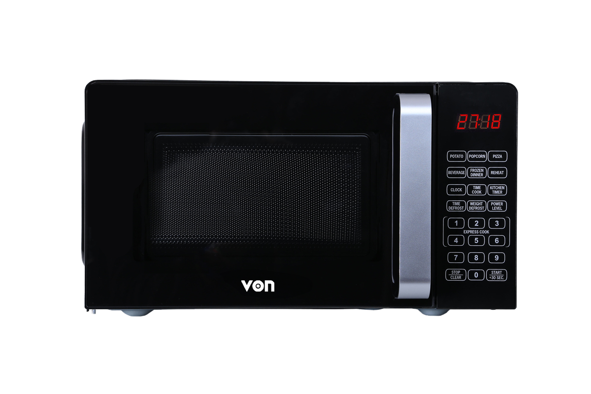 VAMS-20DGX Von Microwave Oven Solo - 20L digital control microwave with touch control panel black 700W with 6 auto cook menus