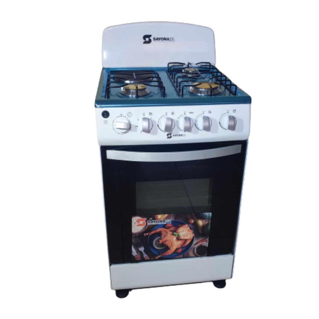 3gas + 1 Electric 50x50x84 Sayona standing cooker with electric oven and Auto Ignition