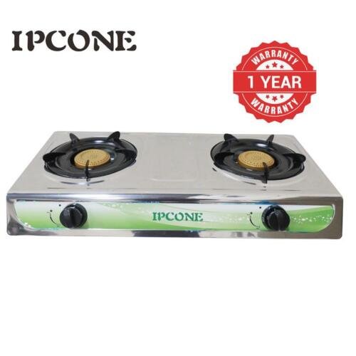 metallic Energy Efficient Ipcone 2 Gas Burner table top Cooktop , Gas Table Top Cooker with auto ignition