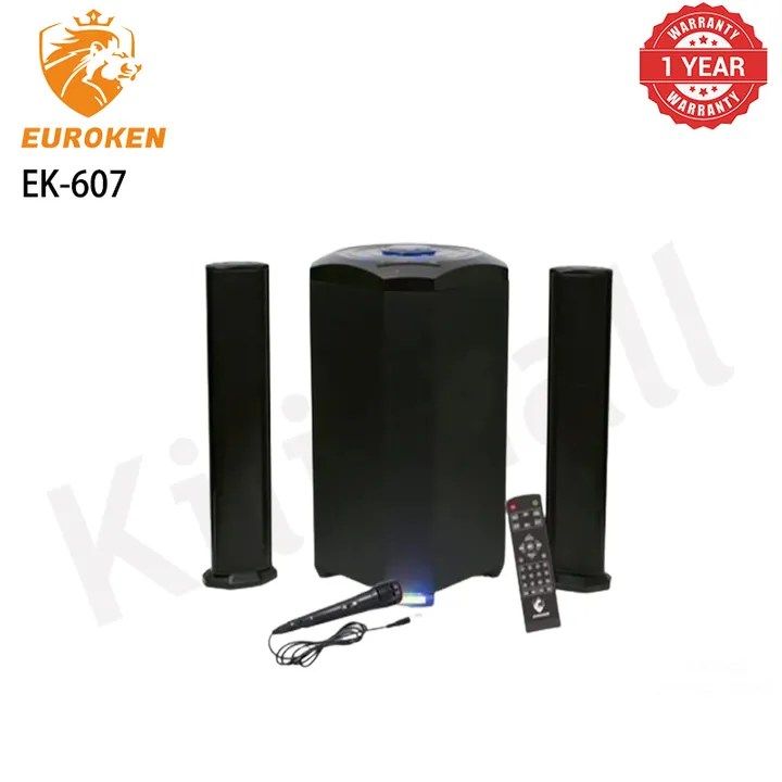 Euroken cylinder 2.1 Multimedia Speaker System 20000W PMPO EK-607 with microphone Karaoke , USB , BLUETOOTH , FM RADIO