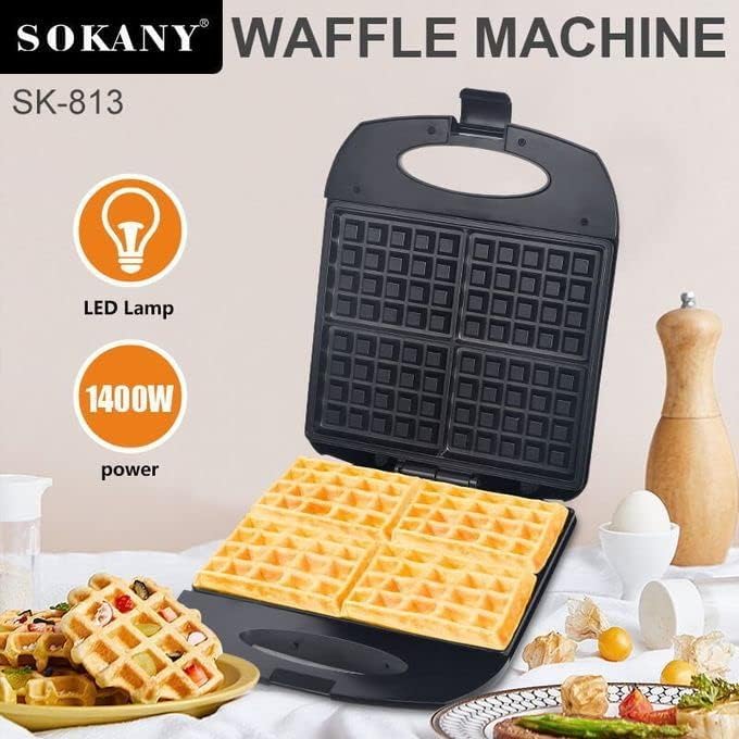 Sokany Waffle Maker 1400W 4 Slices Sk-813 Sokany 4 Slot Sokany Waffle Maker Excellent waffle maker with 1 year warranty