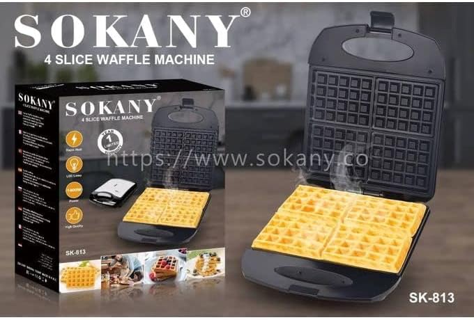 Sokany Waffle Maker 1400W 4 Slices Sk-813 Sokany 4 Slot Sokany Waffle Maker Excellent waffle maker with 1 year warranty