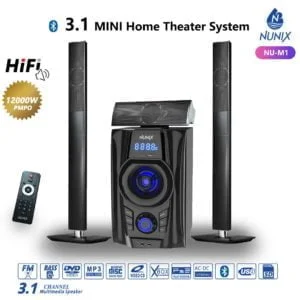 NUNIX M1 mini home theater Subwoofer Speaker System 3.1 CH 12000W P.M.P.O Amazing Sound Super Bass surround High-tech Multimedia Aux/FM/USB ready