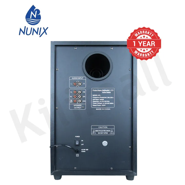 30000W PMPO Nunix NU-9090A 5.1 Deluxe Home Theatre System Nunix NU-9090A, 5.1CH 30000W Home Theatre System Subwoofer