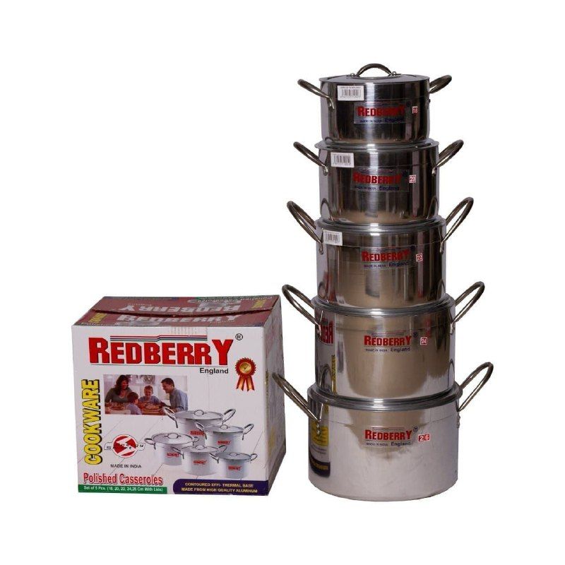 10 pcs redberry cookware set heavy duty casserole Aluminum stock pots with lids Cooking pots  for  kitchen and dining cookware sets 18,20,22,24,26 cm