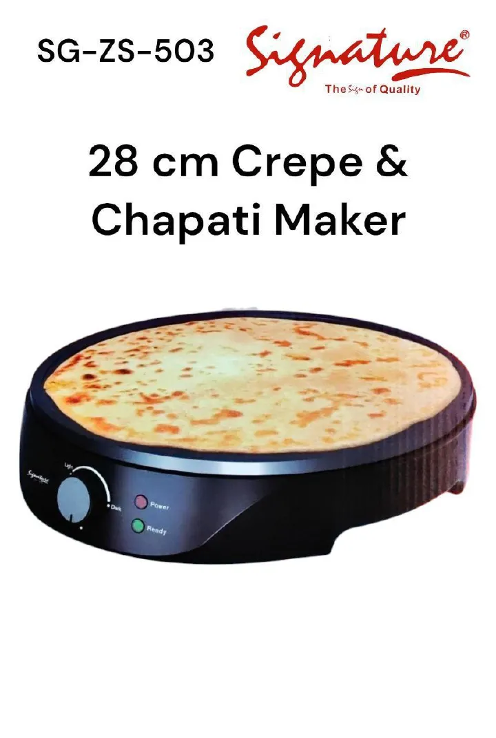 800W Signature Electric Quality Crepe And Chapati Maker 28 cm Crepe & Chapati Maker (800W) SG-ZS-503 Thermostatically Controled