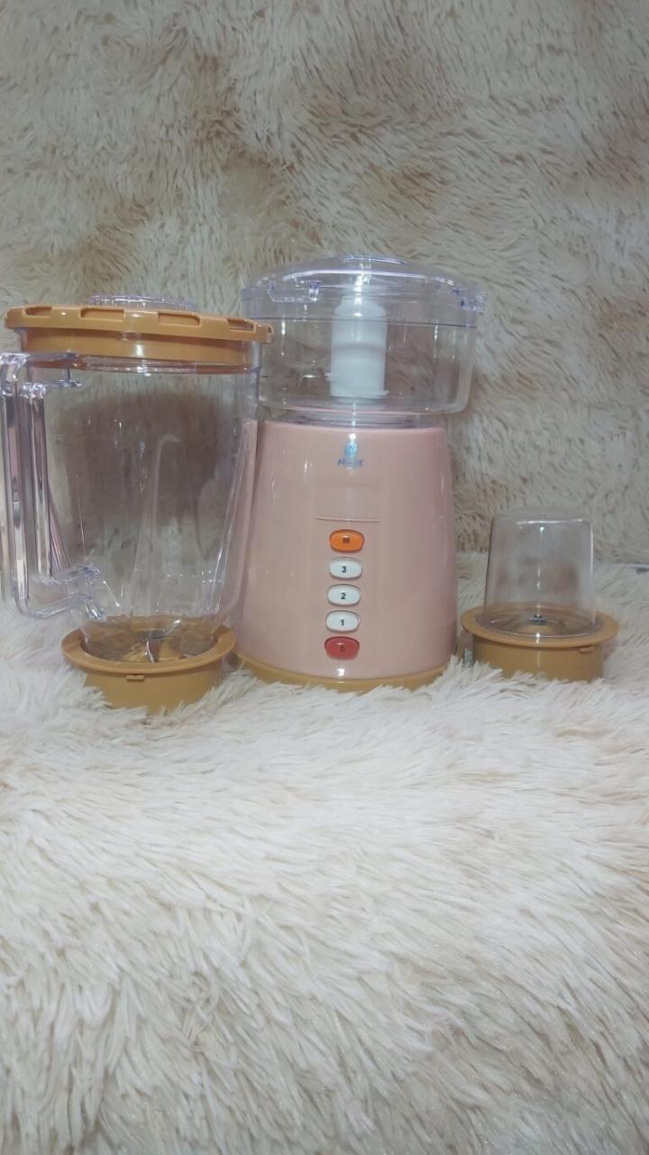 3 In 1 Nunix Blender with Grinder & Chopper Model AK-444 with 1.5L jar 450 watts durable powerful motor high-quality stainless steel blades  safety lock features and automatic overheating protection