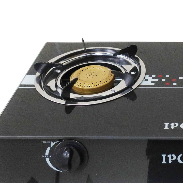 Ipcone Glass Tampered Table Top 2 Burner Gas Cooker IPCONE 2 Gas Cooker 02 Glass Top Double Burner Gas stove random flowers pattern random  with auto ignition