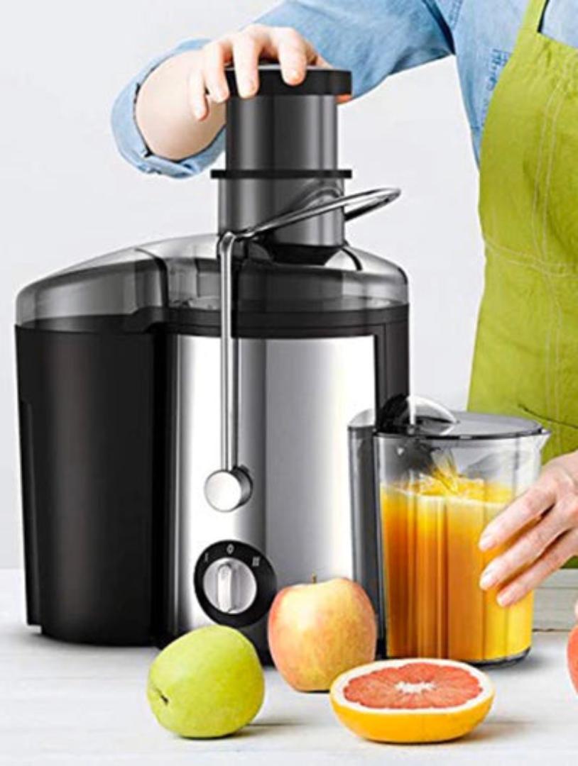 Sutai electric juice extractor with stainless steel body and 400W powerful motor. Sutai electric juicer silver color