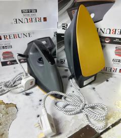 Rebune dry iron box RE-3-052 heavy duty commercial grey with chrome non stick sole plate
