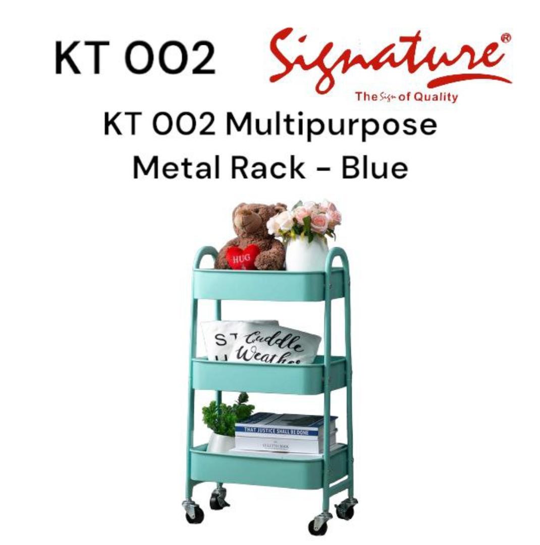 Signature 3 Tier movable Metallic Multi-purpose Utility Rack with with lockable wheels