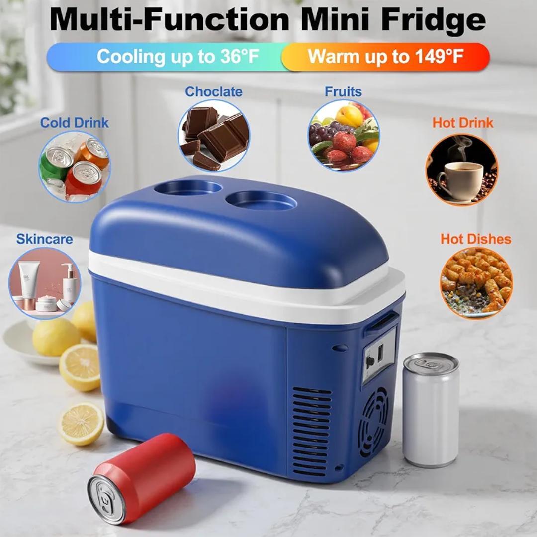 7.5L Portable mini Car Refrigerator Car Dual-Use Mini Refrigerator Heating and Cooling Box With Cup Holder for car and home use