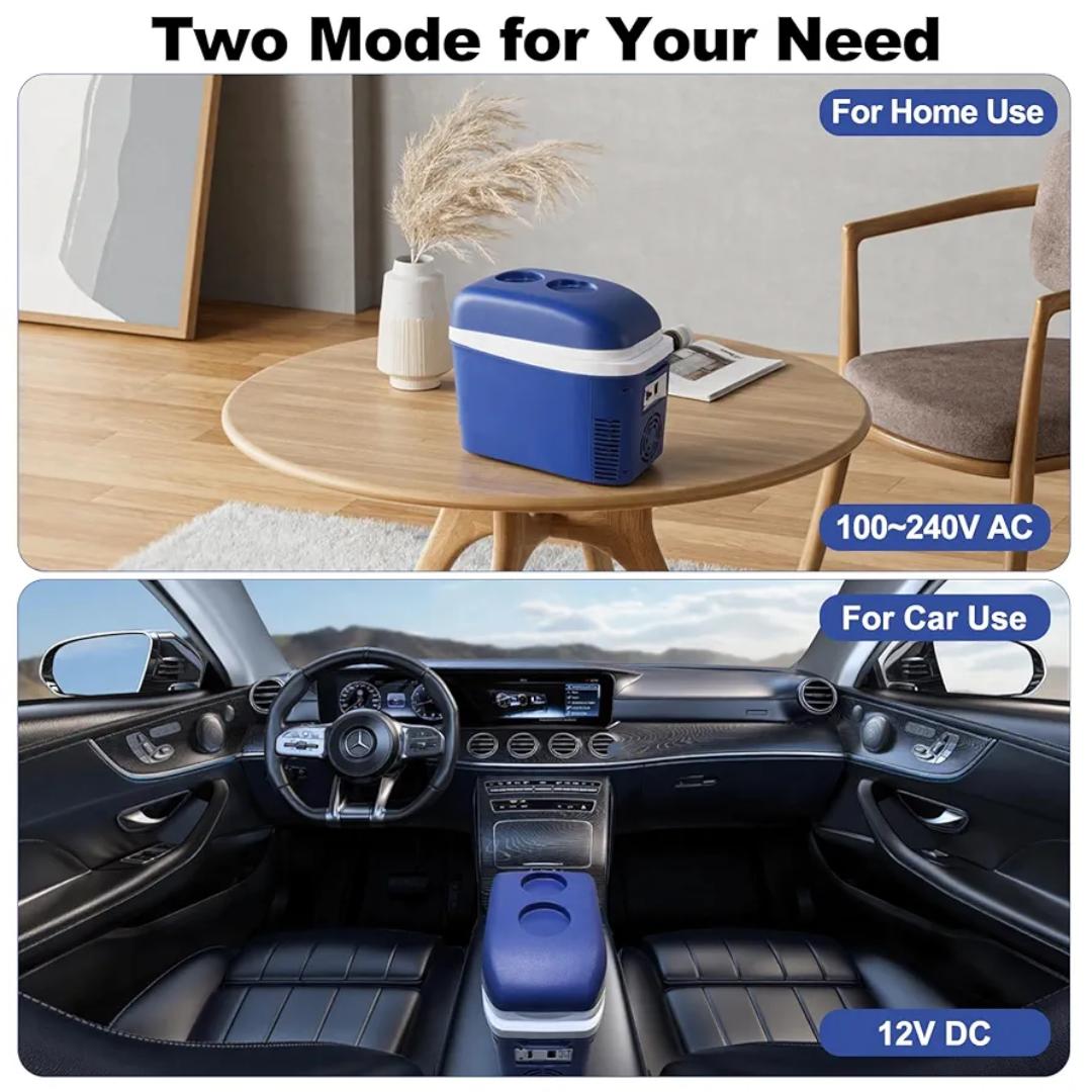7.5L Portable mini Car Refrigerator Car Dual-Use Mini Refrigerator Heating and Cooling Box With Cup Holder for car and home use