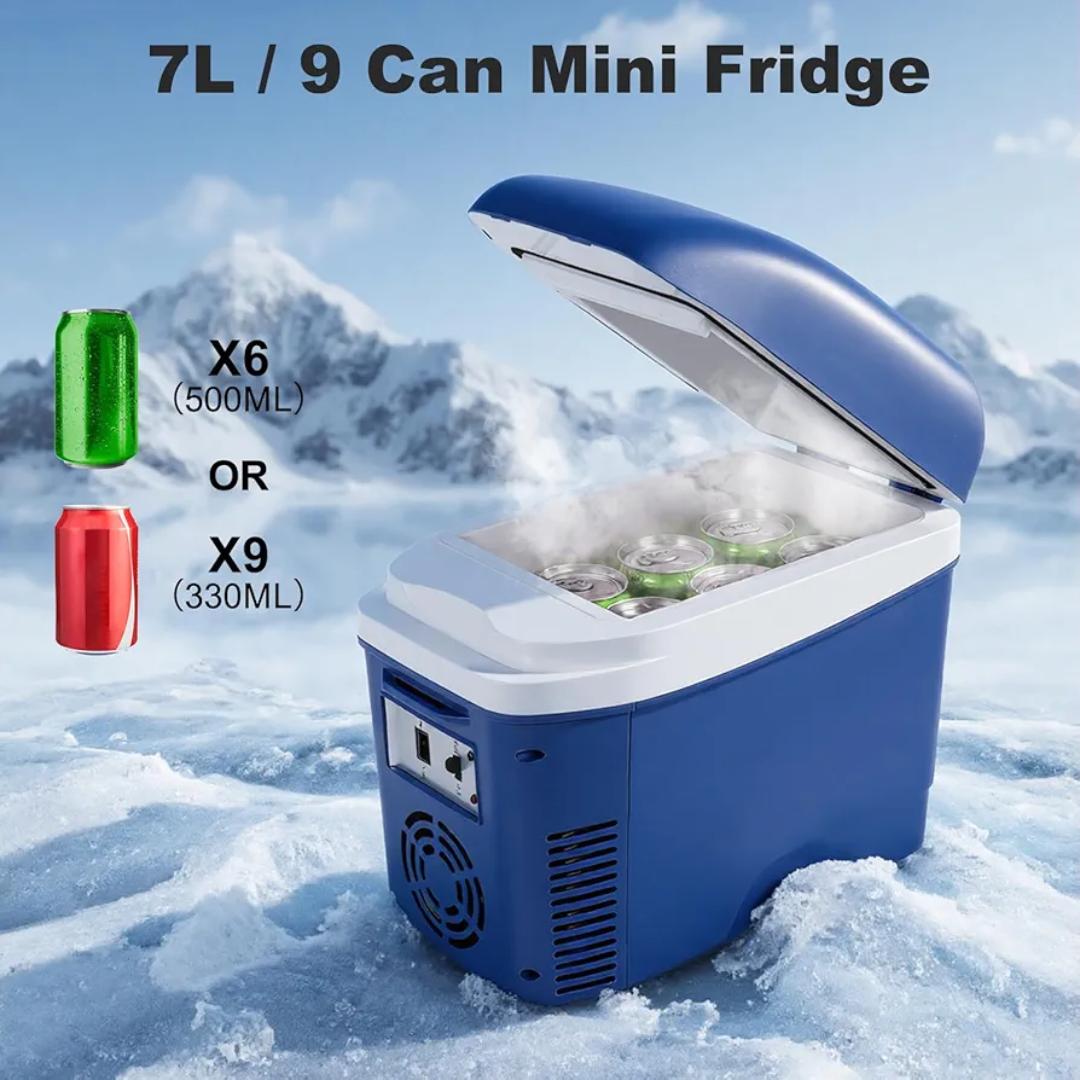 7.5L Portable mini Car Refrigerator Car Dual-Use Mini Refrigerator Heating and Cooling Box With Cup Holder for car and home use