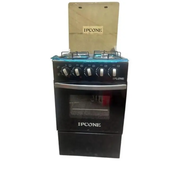 Ipcone 3+1 Standing gas cooker with electric oven and glass lid cover 50X55 with 1000W electric hot plate black