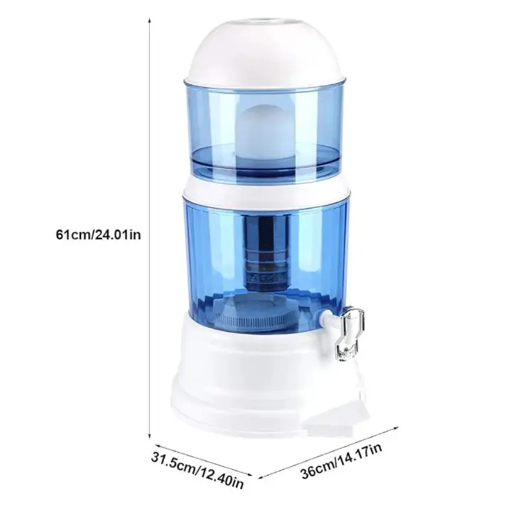 Korea King 16L table top water filter purifier and dispenser with carbon cartridge and a tap