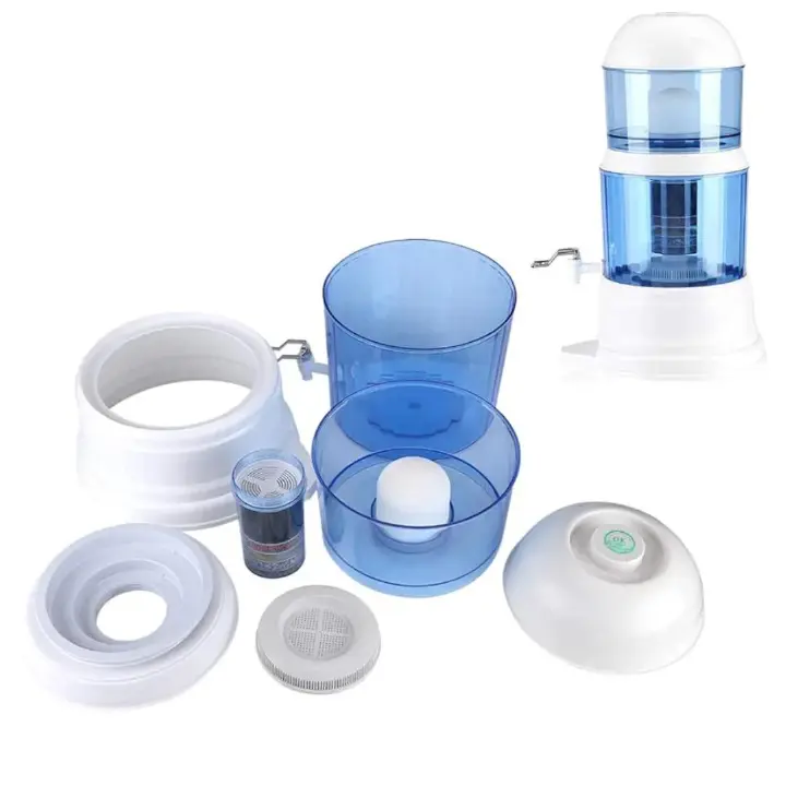 Korea King 16L table top water filter purifier and dispenser with carbon cartridge and a tap