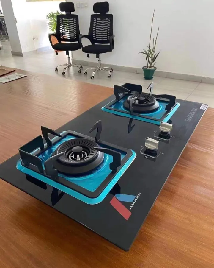Amaze 2 Burner table top gas cooker hob AM-8802B glass tampered 2 burner gas cooktop hob with auto ignition